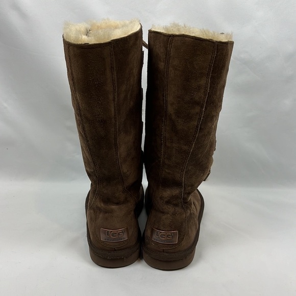 UGG Australia Whitley Suede Espresso Brown Lace up Winter Boots Size 7 - Picture 6 of 12